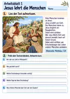 Vorschau - Arbeitsblätter - Jesus erzählt vom Haus auf Fels | Religion Klasse 3 Arbeitsblätter | Evangelische Religionslehre | 10 Arbeitsblätter als PDF - Seite 1