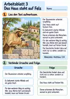 Vorschau - Arbeitsblätter - Jesus erzählt vom Haus auf Fels | Religion Klasse 3 Arbeitsblätter | Evangelische Religionslehre | 10 Arbeitsblätter als PDF - Seite 3