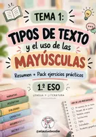 Vista previa - Refuerzo / NEE / Materiales de apoyo - Tema 1 Resumen + Pack de ejercicios | Lengua y Literatura · 1.º ESO - Portada