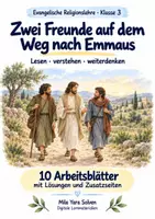 Vorschau - Arbeitsblätter - Zwei Freunde auf dem Weg nach Emmaus | Religion Klasse 3 Arbeitsblätter | Evangelische Religionslehre | 10 Arbeitsblätter als PDF - Deckblatt