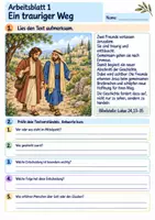 Vorschau - Arbeitsblätter - Zwei Freunde auf dem Weg nach Emmaus | Religion Klasse 3 Arbeitsblätter | Evangelische Religionslehre | 10 Arbeitsblätter als PDF - Seite 1