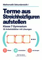 Vorschau - Arbeitsblätter - Terme aus Streichholzfiguren aufstellen - Deckblatt