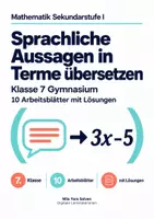 Vorschau - Arbeitsblätter - Sprachliche Aussagen in Terme übersetzen - Deckblatt