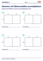 Vorschau - Arbeitsblätter - Klammern mit Flächenmodellen ausmultiplizieren - Seite 2