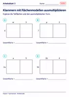 Vorschau - Arbeitsblätter - Klammern mit Flächenmodellen ausmultiplizieren - Seite 3