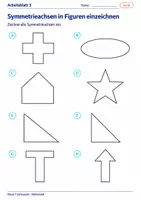 Vorschau - Arbeitsblätter - Symmetrieachsen in Figuren einzeichnen - Seite 3