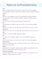 Vorschau - Arbeitsblätter - Adjektive für die Personenbeschreibung - Deckblatt