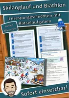 Vorschau - Arbeitsblätter - Skilanglauf und Biathlon – gleiten, laufen, zielen – Lesespurgeschichte mit Rätselaufgaben (Klasse 8) - Deckblatt