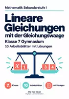 Vorschau - Arbeitsblätter - Lineare Gleichungen mit der Gleichungswaage - Deckblatt