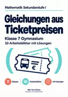 Vorschau - Arbeitsblätter - Gleichungen aus Ticketpreisen - Deckblatt