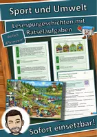 Vorschau - Stationenlernen - Sport und Umwelt – Natursport ohne Spuren – Lesespurgeschichte mit Rätselaufgaben (Klasse 9) - Deckblatt