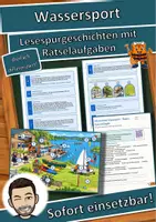 Vorschau - Arbeitsblätter - Wassersport – Rudern, Kanu und Segeln – Lesespurgeschichte mit Rätselaufgaben (Klasse 7) - Deckblatt