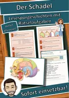 Vorschau - Arbeitsblätter - Der Schädel – Lesespurgeschichte mit Rätselaufgaben (Klasse 8) - Deckblatt