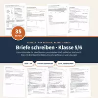 Vorschau - Unterrichtsreihen - Briefe schreiben Klasse 5/6 – Reihe, Klassenarbeiten, Erwartungshorizont - Deckblatt