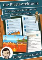 Vorschau - Mal- und Bastelvorlagen - Die Plattentektonik – Lesespurgeschichte mit Rätselaufgaben (Klasse 9) - Deckblatt