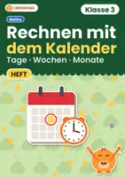 Vorschau - Arbeitsblätter - Mathe Klasse 3 Bundle | Division mit Rest, Würfelgebäude, Flächen, Zufall, Kalender - Seite 1