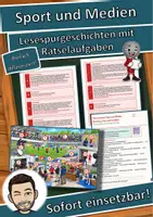 Vorschau - Arbeitsblätter - Sport und Medien – Werbung, Stars und Vorbilder – Lesespurgeschichte mit Rätselaufgaben (Klasse 10) - Deckblatt