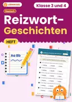 Vorschau - Arbeitsblätter - Reizwortgeschichten schreiben Klasse 3 und 4 | Übungsheft | 3 Niveaus mit Lösungen - Deckblatt