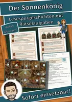 Vorschau - Arbeitsblätter - Der Sonnenkönig – Lesespurgeschichte mit Rätselaufgaben (Klasse 7) - Deckblatt