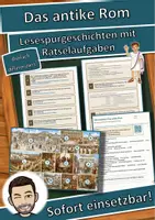Vorschau - Arbeitsblätter - Das antike Rom – die Republik – Lesespurgeschichte mit Rätselaufgaben (Klasse 7) - Deckblatt
