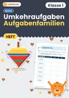Vorschau - Arbeitsblätter - Tauschaufgaben und Umkehraufgaben Klasse 1 | Übungsheft bis 20 | 3 Niveaus mit Lösungen - Deckblatt
