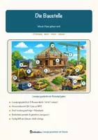 Vorschau - Mal- und Bastelvorlagen - Die Baustelle – Lesespurgeschichte mit Rätselaufgaben (Klasse 3) - Seite 1