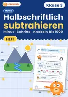 Vorschau - Arbeitsblätter - Halbschriftlich subtrahieren Klasse 3 | Übungsheft bis 1000 | 3 Niveaus mit Lösungen - Deckblatt