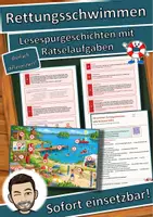 Vorschau - Arbeitsblätter - Rettungsschwimmen – sicher im Wasser helfen – Lesespurgeschichte mit Rätselaufgaben (Klasse 9) - Deckblatt