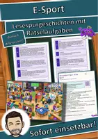 Vorschau - Arbeitsblätter - E-Sport – ist das Sport? – Lesespurgeschichte mit Rätselaufgaben (Klasse 10) - Deckblatt