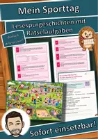 Vorschau - Arbeitsblätter - Mein Sporttag – Abschluss-Sportfest mit Spielstationen – Lesespurgeschichte mit Rätselaufgaben (Klasse 1) - Deckblatt