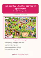 Vorschau - Arbeitsblätter - Mein Sporttag – Abschluss-Sportfest mit Spielstationen – Lesespurgeschichte mit Rätselaufgaben (Klasse 1) - Seite 1