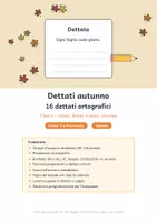 anteprima - Esercizi - Dettati autunno classe terza e quarta: 16 dettati - Pagina di copertina