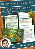 Vorschau - Arbeitsblätter - Das Geheimnis des Waldes (Lebensraum Wald) – Lesespurgeschichte mit Rätselaufgaben (Klasse 5) - Deckblatt