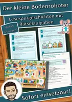Vorschau - Arbeitsblätter - Der kleine Bodenroboter – Befehle Schritt für Schritt – Lesespurgeschichte mit Rätselaufgaben (Klasse 1) - Deckblatt