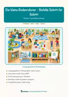 Vorschau - Arbeitsblätter - Der kleine Bodenroboter – Befehle Schritt für Schritt – Lesespurgeschichte mit Rätselaufgaben (Klasse 1) - Seite 1