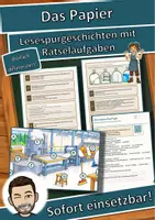 Vorschau - Arbeitsblätter - Das Papier – Vom Baum zum Papier – Lesespurgeschichte mit Rätselaufgaben (Klasse 5) - Deckblatt
