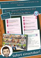 Vorschau - Stationenlernen - Ich bin ich – Selbstwert, Stärken und Gefühle in der Pubertät – Lesespurgeschichte mit Rätselaufgaben (Klasse 7) - Deckblatt