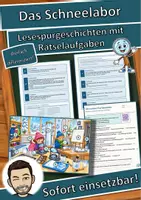 Vorschau - Arbeitsblätter - Das Schneelabor – Lesespurgeschichte mit Rätselaufgaben (Klasse 3) - Deckblatt
