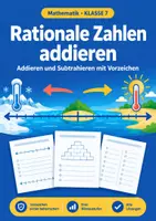 Vorschau - Arbeitsblätter - Rationale Zahlen addieren Klasse 7 - Deckblatt