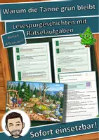 Vorschau - Arbeitsblätter - Warum die Tanne grün bleibt – Lesespurgeschichte mit Rätselaufgaben (Klasse 3) - Deckblatt