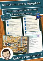 Vorschau - Mal- und Bastelvorlagen - Kunst im alten Ägypten – Lesespurgeschichte mit Rätselaufgaben (Klasse 6) - Deckblatt