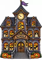 Vorschau - Mal- und Bastelvorlagen - Halloweenstadt Fensterbild herbst - Seite 2