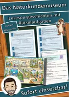 Vorschau - Stationenlernen - Das Naturkundemuseum – Lesespurgeschichte mit Rätselaufgaben (Klasse 5) - Deckblatt