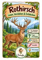 Vorschau - Arbeitsblätter - Rothirsch – Lesepaket mit Sachtexten, Fragen & Lösungen - Deckblatt