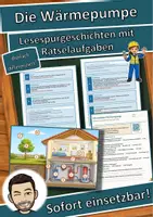 Vorschau - Arbeitsblätter - Die Wärmepumpe – Lesespurgeschichte mit Rätselaufgaben (Klasse 9) - Deckblatt