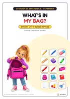 Vista previa - Unidades / Secuencias / Situaciones de Aprendizaje - School Supplies Inglés 1º Primaria: Situación de Aprendizaje LOMLOE, Fichas, Rincones y NEE - página 1