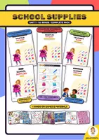 Vista previa - Unidades / Secuencias / Situaciones de Aprendizaje - School Supplies Inglés 1º Primaria: Situación de Aprendizaje LOMLOE, Fichas, Rincones y NEE - Portada