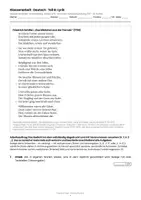 Vorschau - Arbeitsblätter - Klassenarbeit Deutsch: Schiller „Das Mädchen aus der Fremde" – Gedicht analysieren mit Lösungen | Klasse 9/10 RS BW - Seite 1