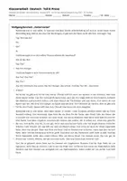 Vorschau - Arbeitsblätter - Klassenarbeit Deutsch: Borchert „Vorbei vorbei" – Kurzgeschichte analysieren mit Lösungen | Klasse 9/10 RS BW - Seite 1