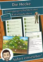 Vorschau - Arbeitsblätter - Die Hecke – Lesespurgeschichte mit Rätselaufgaben (Klasse 8) - Deckblatt